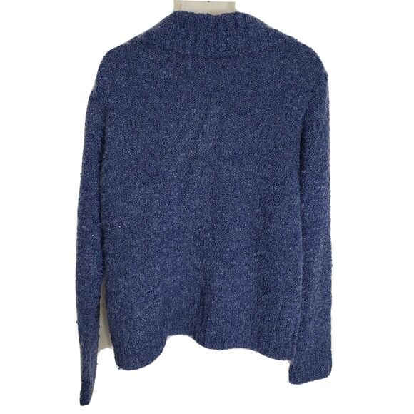 Deane & White Womens Cardigan Sweater Size Medium Blue Wool Blend Button Front - Picture 2 of 8
